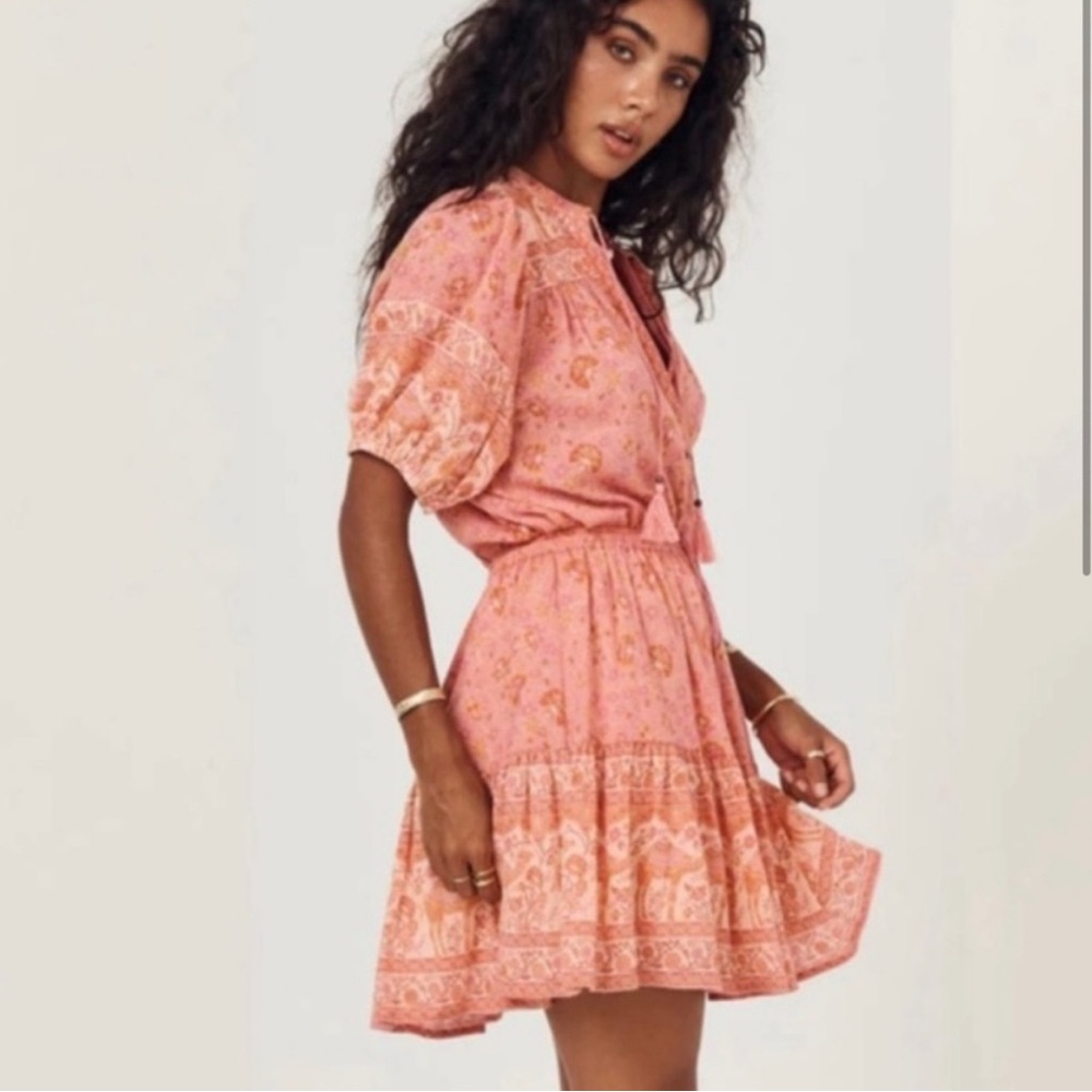 Spell and the Gypsy Collective Sundown Mini Skirt Pink and Orange - Picture 2 of 9